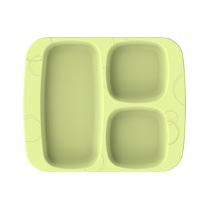 assiette plateau écoresponsable couleur pistache dessus