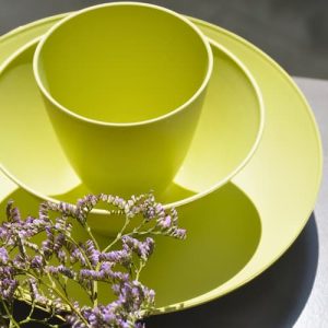 Vaisselle éco responsable - Set Essentiel BREHAT couleur pistache